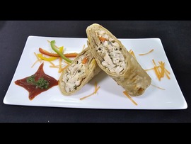 Lemon Chicken In Wholewheat Wrap + water